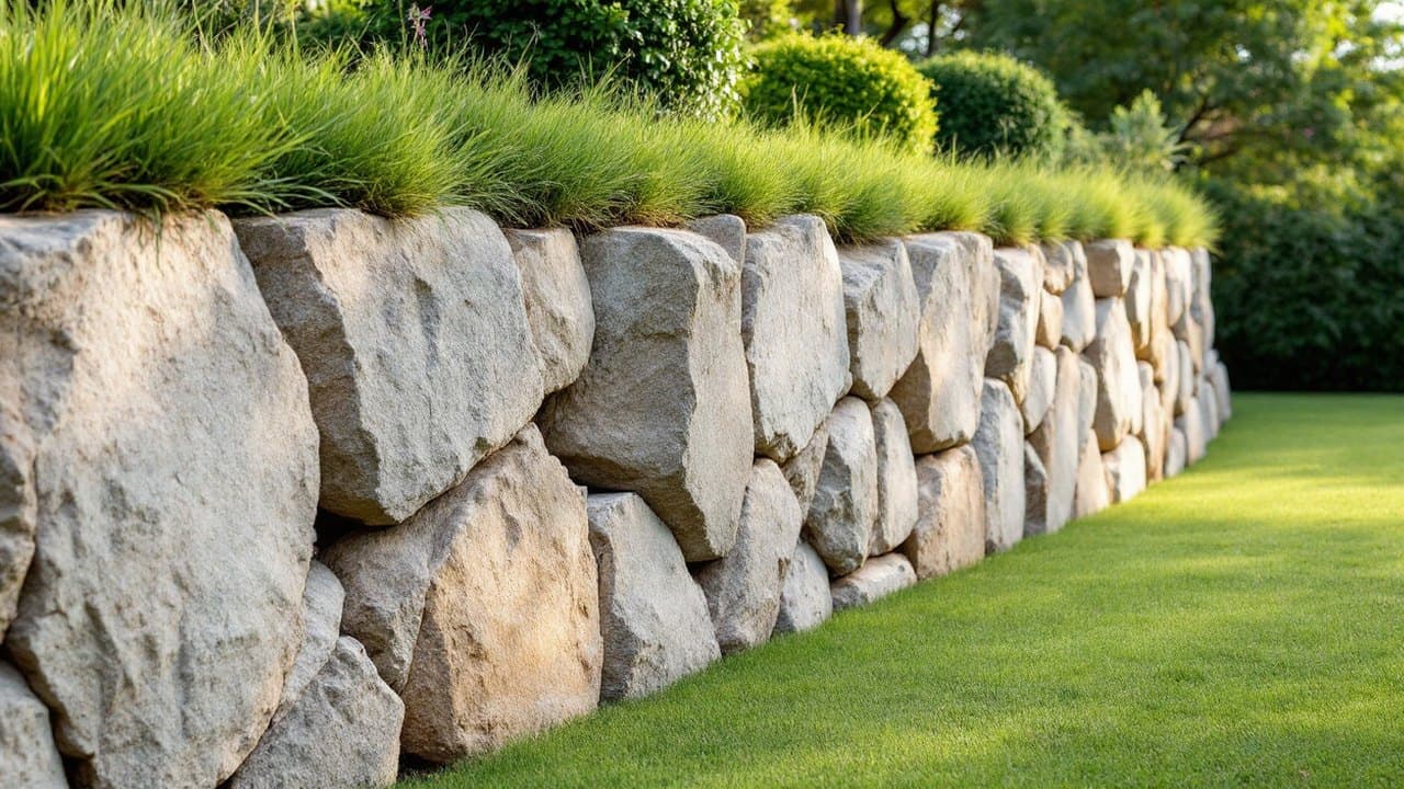 Bloc d'enrochement en pied de talus : taille et pose