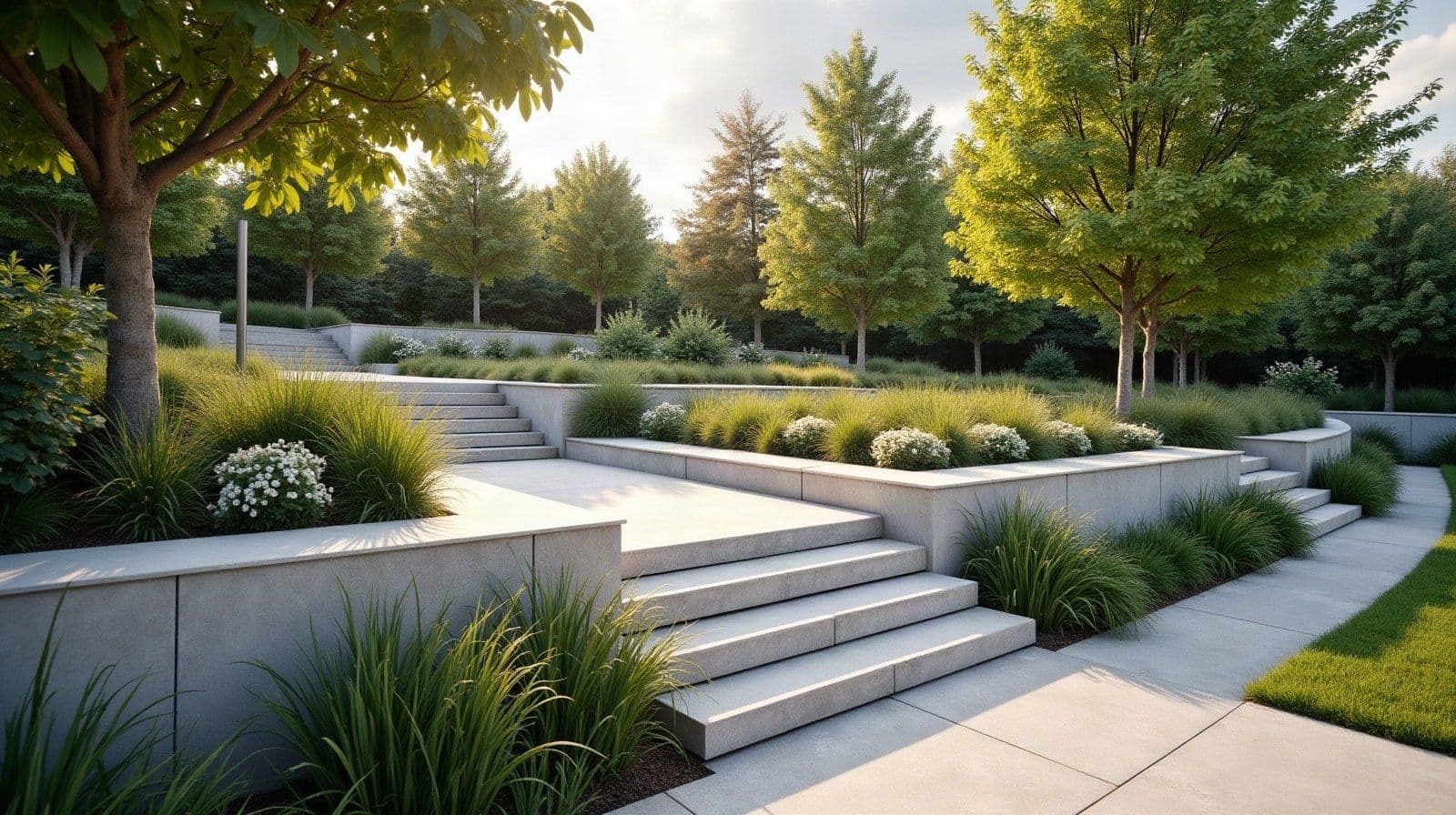 Terrasses de jardin en pente : ce qu'un aménagement change